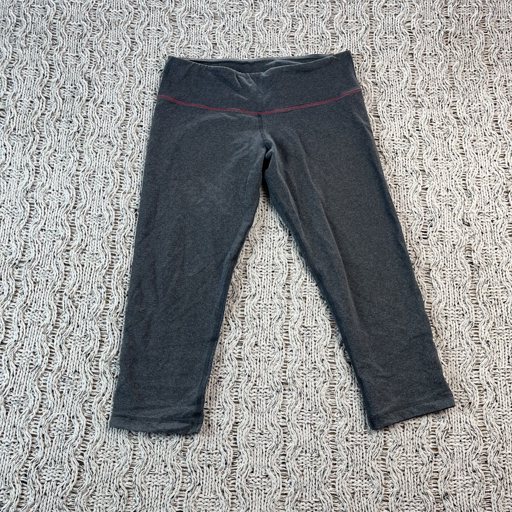 Lululemon Wunder Under Crop Leggings Womens 8 Heather Charcoal Nylon Multicolor